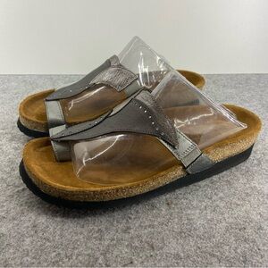 Naot Antigua Silver Metallic Sandals Women’s Size 38 or US 7